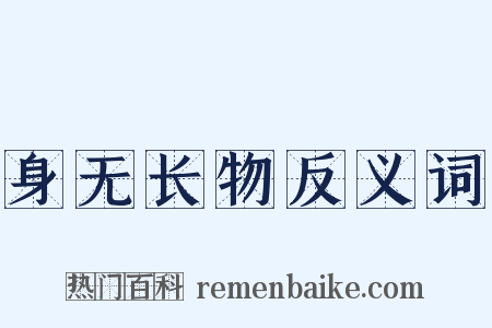 身无长物反义词是什么意思的图片